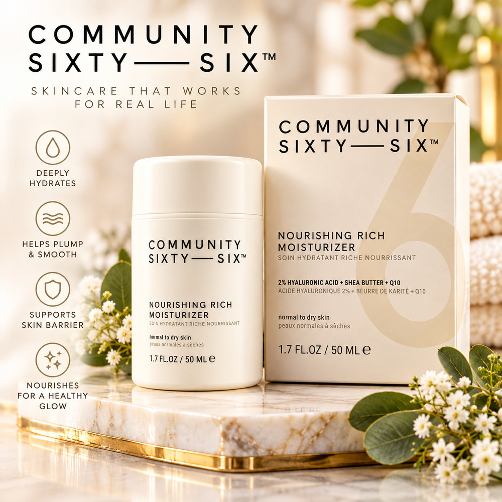 Community Sixty-Six Nourishing Rich Moisturizer 50ml 2% Hyaluronic Acid Q10